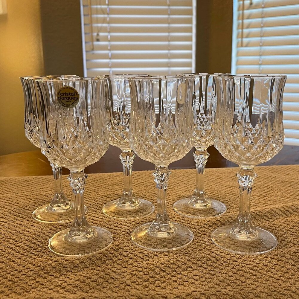 Cristal D'Arques Longchamp crystal wine glasses